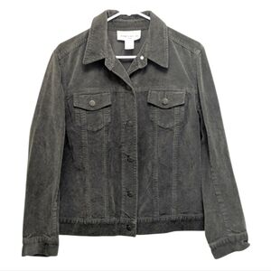 Jones New York Vintage Courdoroy Trucker Green Jacket 12